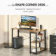 L Shaped Desk, Corner Computer Desk with Bookshelf for Home Office, Study Room, Workstation, 120 x 73.2 x 75cm, Rustic Brown