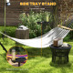 Outsunny 9.4ft Hammock Stand with Side Tray Stand, Steel Frame Hammock Net Stand, for String-style, Brazilian-style, Flat-style,