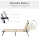 Outsunny Outdoor Foldable Sun Lounger, 4 Level Adjustable Backrest Reclining Sun Lounger Chair with Pillow and Reading Hole, Bei
