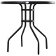 Outsunny Bistro Table Outdoor Round Dining Coffee Table with Parasol Hole, Tempered Glass Top Side Table Patio Garden - 80cm Dia