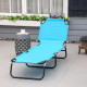 Outsunny Garden Sun Lounger, with Five-Position Back - Light Blue