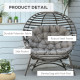 Outsunny Egg Chair with Cushion &amp; Side Pocket - Brown