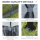 Outsunny 3 x 3.6m Garden Aluminium Gazebo Hardtop Roof Canopy Marquee Party Tent Patio with Mesh Curtains &amp; Side Walls - Grey