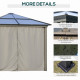 Outsunny 3 x 3(m) Hardtop Gazebo Canopy with Polycarbonate Roof, Aluminium Frame, Permanent Pavilion Garden Gazebo with Netting 