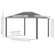Outsunny 3.6 x 4m Hardtop Gazebo Canopy with Polycarbonate Roof, Aluminium Frame, Permanent Pavilion Garden Gazebo with Netting 