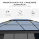 Outsunny 3.6 x 4m Hardtop Gazebo Canopy with Polycarbonate Roof, Aluminium Frame, Permanent Pavilion Garden Gazebo with Netting 