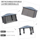 Outsunny 3.6 x 4m Hardtop Gazebo Canopy with Polycarbonate Roof, Aluminium Frame, Permanent Pavilion Garden Gazebo with Netting 