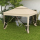 Outsunny 3 x 3(m) Pop Up Gazebo, Double-roof Garden Tent with Netting and Carry Bag, Party Event Shelter for Outdoor Patio, Crea