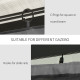 Outsunny Replacement Gazebo Curtains, 4-Panel Gazebo Side Panels Only, for 3 x 3 (M) Gazebos or Pergolas, Hooks/C-Rings Included