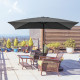 Outsunny 3x2m Garden Parasol Umbrella with Tilt and Crank, Outdoor Sun Shade Canopy with Aluminium Frame and Steel Ribs, Rectang