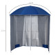 Outsunny 88&quot; Arc 2.2M Fishing Umbrella Beach Parasol with Sides Brolly Shelter Canopy Shade with FREE Carry Bag Blue