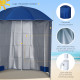 Outsunny 88&quot; Arc 2.2M Fishing Umbrella Beach Parasol with Sides Brolly Shelter Canopy Shade with FREE Carry Bag Blue