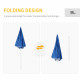 Outsunny 88&quot; Arc 2.2M Fishing Umbrella Beach Parasol with Sides Brolly Shelter Canopy Shade with FREE Carry Bag Blue