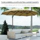 Outsunny 4.5 m Patio Parasol, Large Double-Sided Rectangular Garden Umbrella with Crank Handle, 360° Cross Base for Bench, Outdo