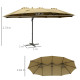Outsunny 4.5 m Patio Parasol, Large Double-Sided Rectangular Garden Umbrella with Crank Handle, 360° Cross Base for Bench, Outdo