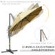 Outsunny 4.5 m Patio Parasol, Large Double-Sided Rectangular Garden Umbrella with Crank Handle, 360° Cross Base for Bench, Outdo