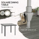 Outsunny Five-Piece Metal Dining Set, with Glass-Top Table - Grey