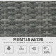Outsunny 3 Pieces PE Rattan Garden Furniture Set with 10 cm Thick Cushions, 4 Seater Garden Corner Sofa Set with Glass Top Coffe