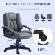 Office Chair, Computer Desk Chair, Mid Back Executive Chair with Adjustable Height and Swivel Rolling Wheels for Home Study, Dar