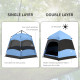 Outsunny Double Layer Dome Tent with Rainfly and Welded Floor, 4 Man Hexagon Pop Up Tent, Portable Camping Shelter with Hang Hoo