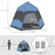 Outsunny Double Layer Dome Tent with Rainfly and Welded Floor, 4 Man Hexagon Pop Up Tent, Portable Camping Shelter with Hang Hoo