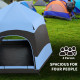 Outsunny Double Layer Dome Tent with Rainfly and Welded Floor, 4 Man Hexagon Pop Up Tent, Portable Camping Shelter with Hang Hoo