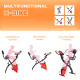 2-in-1 Folding Exercise Bike with 8-Level Magnetic Resistance, Arm Resistance Band, Pulse Sensor, Red