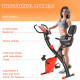 2-in-1 Folding Exercise Bike with 8-Level Magnetic Resistance, Arm Resistance Band, Pulse Sensor, Red