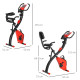 2-in-1 Folding Exercise Bike with 8-Level Magnetic Resistance, Arm Resistance Band, Pulse Sensor, Red