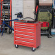 DURHAND 7-Drawer Rolling Tool Chest on Wheels, Lockable Tool Cabinet with Side Handle, Metal Tool Box Trolley for Garage, Worksh