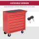 DURHAND 7-Drawer Rolling Tool Chest on Wheels, Lockable Tool Cabinet with Side Handle, Metal Tool Box Trolley for Garage, Worksh