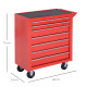 DURHAND 7-Drawer Rolling Tool Chest on Wheels, Lockable Tool Cabinet with Side Handle, Metal Tool Box Trolley for Garage, Worksh