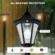 Outsunny 1.9M Garden Lamp Post Light, IP44 Outdoor LED Solar Powered Lantern Lamp with Decorative Bulb, Aluminium Frame for Pati