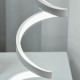 Modern Wave-Shaped LED Table Lamp with Round Metal Base for Living Room, Bedroom, Study, Dining Room, Office, Cool White 6000K, 