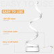 Modern Wave-Shaped LED Table Lamp with Round Metal Base for Living Room, Bedroom, Study, Dining Room, Office, Cool White 6000K, 