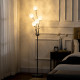 Crystal Floor Lamps for Living Room Bedroom with 5 Light, Modern Upright Standing Lamp, 34x25x156cm, Silver