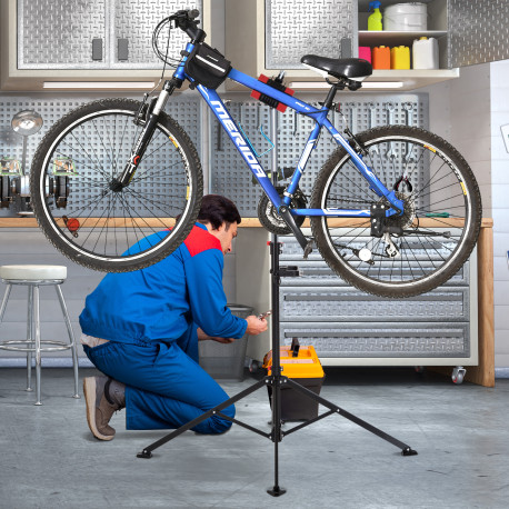 Folding Bike Repair Stand Bicycle Bike Stand For Maintenance Display Cycle Rack with Tool Tray, Height Adjustable