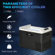 Outsunny 40L Car Refrigerator, Portable Compressor Car Fridge Freezer, Electric Cooler Box with 12/24V DC and 110-240V AC for Ca