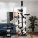 PawHut Floor-to-Ceiling Cat Tree for Indoor Cats, 240-260cm Adjustable Cat Tree - White