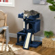 PawHut Sisal Cat Rest &amp; Play Activity Tree w/ 2 House Navy Blue