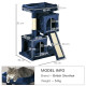 PawHut Sisal Cat Rest &amp; Play Activity Tree w/ 2 House Navy Blue