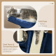 PawHut Sisal Cat Rest &amp; Play Activity Tree w/ 2 House Navy Blue