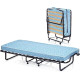 Folding Bed with 10 cm Memory Foam Mattress and Wheels