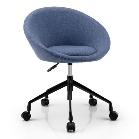 Modern Height Adjustable Swivel Accent Chair with Flexible Casters for Study Room and Make-up Room