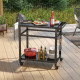 Double-Shelf Movable BBQ Cart with 4 Lockable Wheels and Side Handle