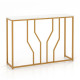 110 cm Gold Console Table Entryway Table with Faux Marble Tabletop