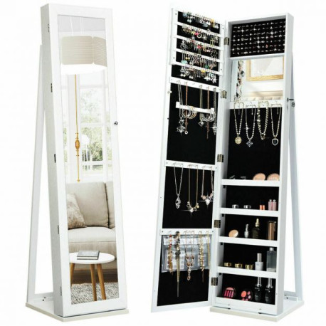 3-in-1 Mirrored Jewelry Armoire with Display Shelves