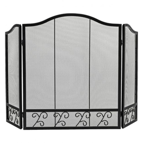 Folding Wide Metal Mesh Fire Panel or Wood and Coal Firing