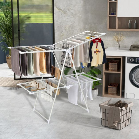 Foldable Clothes Drying Rack with 28 Hanging Rails