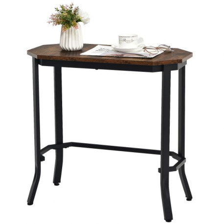 Industrial Console Side Table with Storage Shelf for Living Room Bedroom